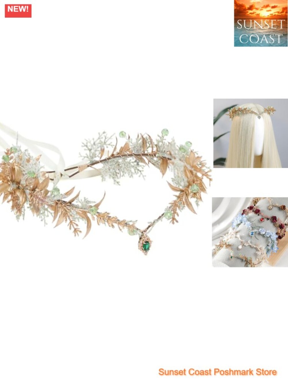 Fairy Flower Crown Woodland Elf Circlet Renaissance Cosplay Costume Headwear